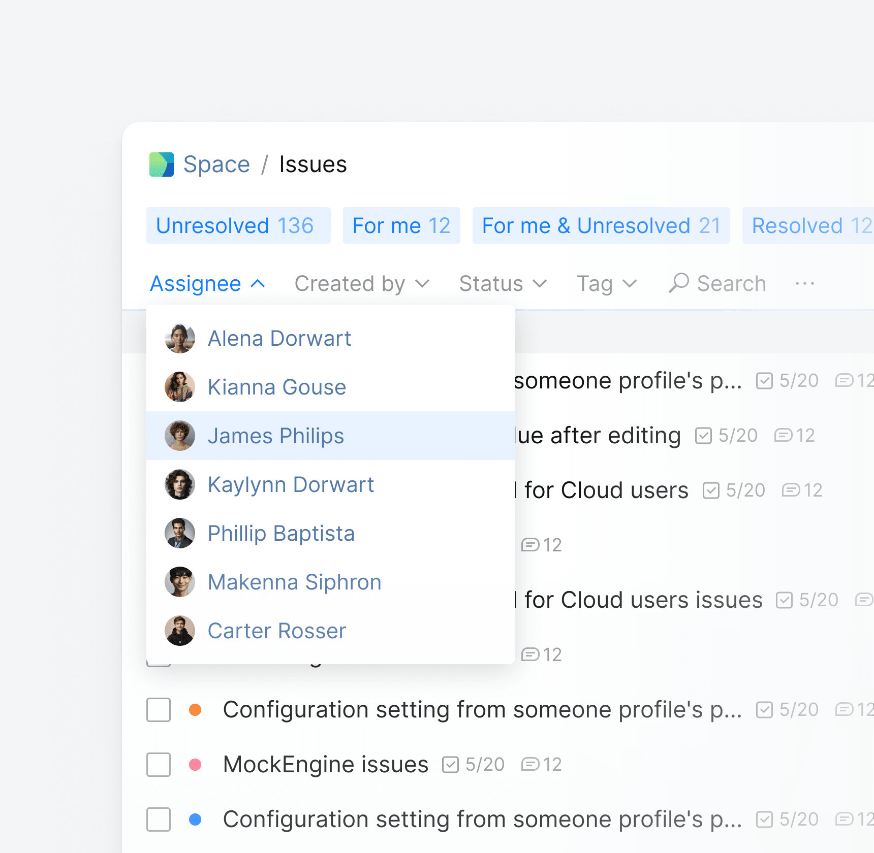 Previous Issue List Filters